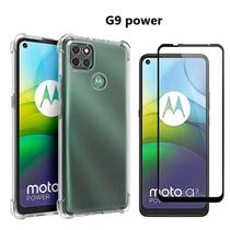 Capa Capinha Motorola Moto G9 Power Anti Shock + Película 3D 5D 9D Blindada Cobre 100% Da Tela Borda Resistente - ELETRODU