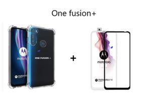 Capa Capinha Motorola Moto One Fusion Plus Anti Shock + Película 3D 5D 9D Blindada Cobre 100% Da Tela Borda Resistente - ELETRODU