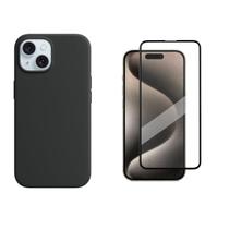 Capa Capinha Para ip 15 Preto + Película 3D