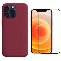 Capa Capinha Para iPhone 13 Vinho Aveludado + Película 3D Capa Capinha Para iPhone 13 Vinho Aveludado + Película 3D