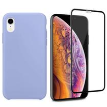 Capa Capinha Para iPhone Xr Lilás Aveludada + Película 3D Capa Capinha Para iPhone Xr Lilás Aveludada + Película 3D