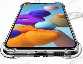 Capa Capinha para Samsung Galaxy a20 a30 Borda Anti Queda transparente + Película de Vidro 3d