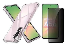 Capa Capinha + Película 3d Privacidade P/ Samsung Galaxy A56 Transparente Lisa Capa Capinha + Película 3d Privacidade P/ Samsung Galaxy A56 Transparente Lisa