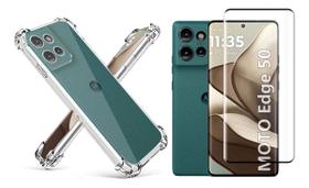 Capa Capinha + Película Cerâmica 3D P/ Moto Edge 50 Pro Fusion Ultra