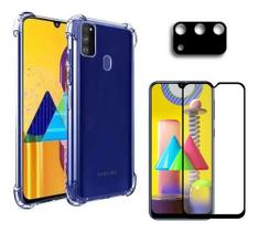 Capa Capinha + Película De Vidro 3d + Câmera Para Galaxy M31