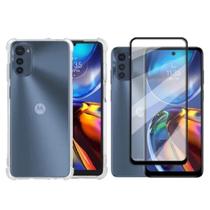 Capa Capinha + Película De Vidro 3d Compatível Motorola Moto E32