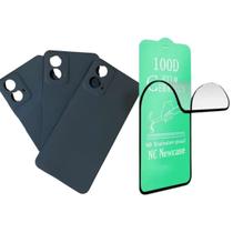 Capa Capinha + Pelicula Nano 9D Para Moto G34 Preto