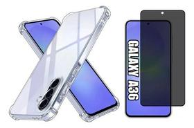 Capa Capinha + Película Privacidade 3d P/ Samsung Galaxy A36 Transparente Lisa