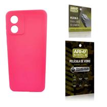 Capa Capinha Pink Motorola Moto E13 + Película de Vidro 3D + Película de Câmera - Armyshield