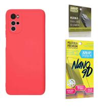 Capa Capinha Pink Motorola Moto G22 + Película de Cerâmica Nano 9D + Película de Câmera