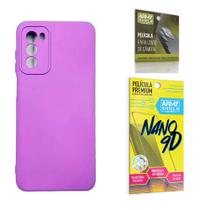 Capa Capinha Pink Motorola Moto G52 + Película de Cerâmica Nano 9D + Película de Câmera