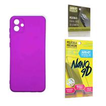 Capa Capinha Pink Samsung Galaxy A04E + Película de Cerâmica Nano 9D + Película de Câmera