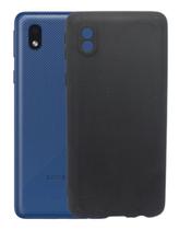 Capa Capinha Preta Aveludada Para Galaxy A01 Core Silicone