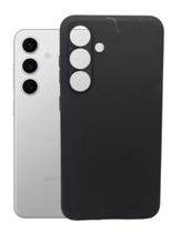 Capa Capinha Preta Aveludada Para Galaxy S24+ Plus Silicone