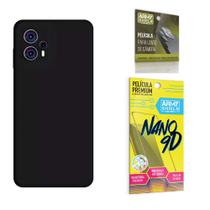 Capa Capinha Preta Motorola Moto G13 + Película de Cerâmica Nano 9D + Película de Câmera