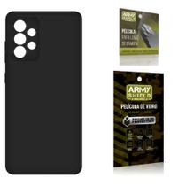 Capa Capinha Preta Motorola Moto G52 + Película de Vidro 3D + Película de Câmera