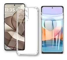 Capa Capinha Preta ou Transparente + Película Gel Hydrogel P/ Moto G86 5g