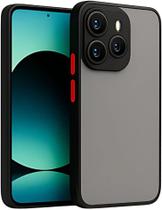 Capa Capinha Preta Translúcida Com Proteção de Câmera Para Redmi Note 14 4G Tela de 6.67 Polegadas -