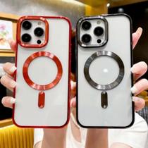 Capa Capinha protetora de lente de met. de luxo para iPhone 12 / 12 Pro para carga magnética sem fio