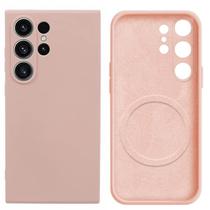 Capa Capinha Protetora de Silicone com Interior em Microfibra Aveludado Compatível com Magsafe para o Samsung Galaxy 25 Ultra
