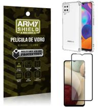 Capa Capinha Samsung A12 Anti Shock + Película de vidro 3D - Armyshield