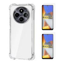 Capa Capinha Silicone + 2 Películas Vidro 3D Para Poco C75