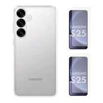 Capa Capinha Silicone + 2 Películas Vidro Para Samsung S25