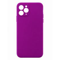 Capa Capinha Silicone Aveludada Compatível com iPhone 11 Pro Max Proteção Total Câmera Fechada Antichoque COR:ROXO