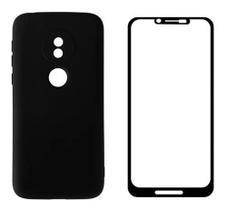 Capa Capinha Silicone Aveludada Para Moto G7 Play + Pelicula