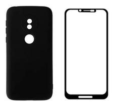 Capa Capinha Silicone Aveludada Para Moto G7 Play + Pelicula