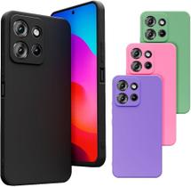 Capa Capinha Silicone Aveludada Preta para Motorola Moto G56 5G