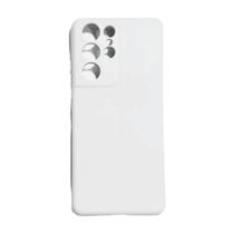 Capa Capinha Silicone Case Aveludada Para S21 Ultra Cor Branco