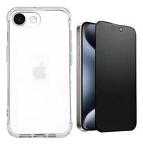 Capa Capinha Silicone + Película Privacidade Fosca 9D Para Iphone 16e