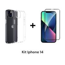 Capa Capinha Transparente Anti Impacto + Película 3D De Vidro Temperado Para Iphone 14