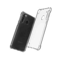 Capa Capinha Transparente Anti Shock + Capa Carteira Preta Para Samsung Galaxy A21