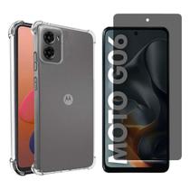 Capa Capinha Transparente Para Celular Motorola Moto G06 Kit Película Proteção Vidro 3D / Hidrogel Capa Capinha Transparente Para Celular Motorola Moto G06 Kit Película Proteção Vidro 3D / Hidrogel