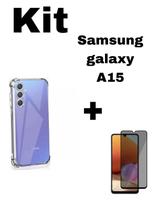 Capa Capinha Transparente + Película Fosca Privacidade Samsung Galaxy A15