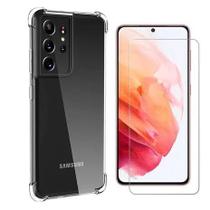 Capa Capinha Transparente Samsung Galaxy S21 Ultra + Pelicula De Gel Tela Toda