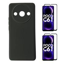 Capa Capinha Veludo + 2 Películas Vidro 3D Xiaomi Poco C61