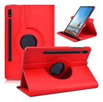 Capa CapinhaCapa Case Giratoria Compativel Samsung Galaxy Tab Tab S10 FE 10.9" S9 FE 10.9" Tab S9 11 Vermelha