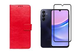 Capa Capinnha Case Carteira + Pelicula vidro 3D para Samsung Galaxy M15 5G Capa Capinnha Case Carteira + Pelicula vidro 3D para Samsung Galaxy M15 5G