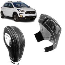 Capa Carbon Manopla Câmbio Automático Powershift Ford Ka 2016 À 2021