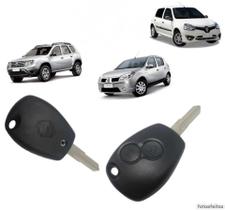 Capa Carcaça Chave Sandero Logan Duster Clio 2008 2009 2010 2011 2012 2013 2014 2015 2016 2 Botões