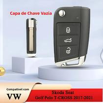 Capa/Carcaça De Chave Remota Automotiva Jingyuqin Com 3 Botões Para VW, Skoda, Seat, Golf, Polo, Capa/Carcaça De Chave Remota Automotiva Jingyuqin Com 3 Botões Para VW, Skoda, Seat, Golf, Polo,