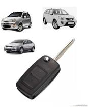 Capa Carcaça Oca Chave Contato Canivete Cher Qq Tiggo Cielo Face Celer 2008 2009 2010 2011 2012 2013 2014 2015 2Botoes