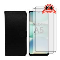 Capa Carteira + 2 Pel. 3D Vidro Compativel Para Redmi A5