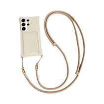 Capa Carteira Antichoque Com Cordão Transversal Para Samsung Galaxy S26 Ultra S25 FE S23 S21 S22 S24