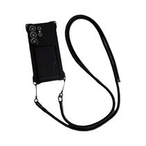Capa Carteira Antichoque Com Cordão Transversal Para Samsung Galaxy S26 Ultra S25 FE S23 S21 S22 S24 - EHUIDE