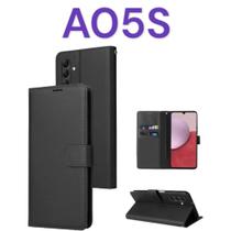 Capa Carteira Capinha com Flip para Samsung Galaxy A05S Preta