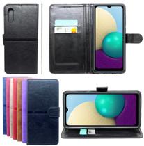Capa Carteira Capinha Para Galaxy A02 + Pelicula Ceramica